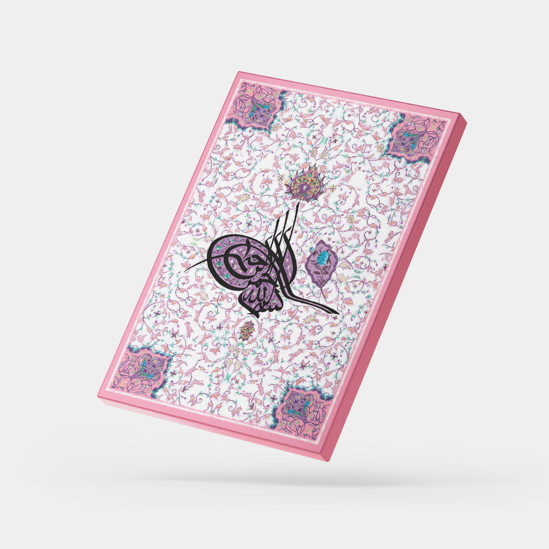 Regal Elegance: Tughra of 'Bismillahir Rahmanir Raheem' by Seyh Lokman Effendi Hz. (Pink Version)