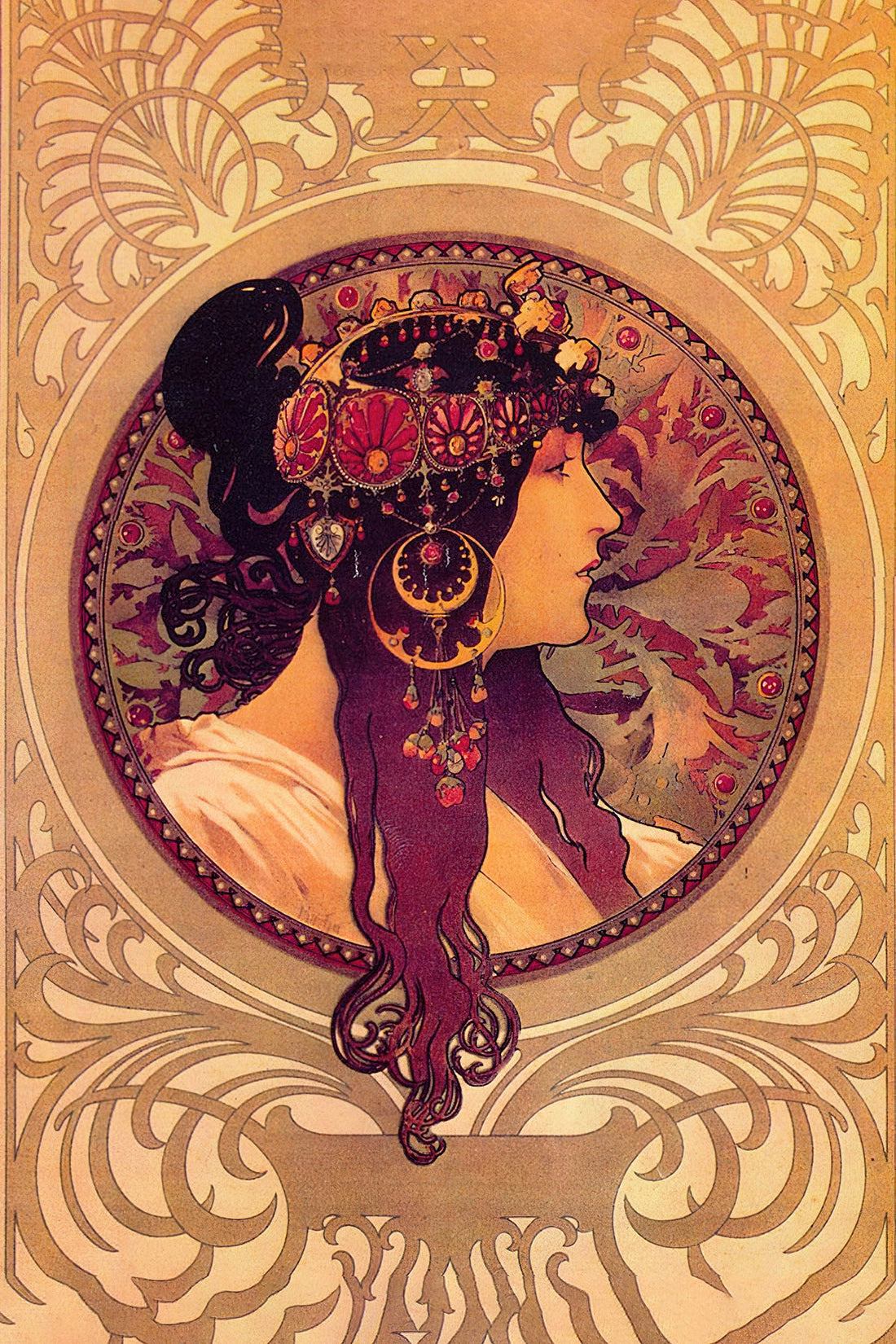 Donna con Orecchini (1898) by Alphonse Mucha